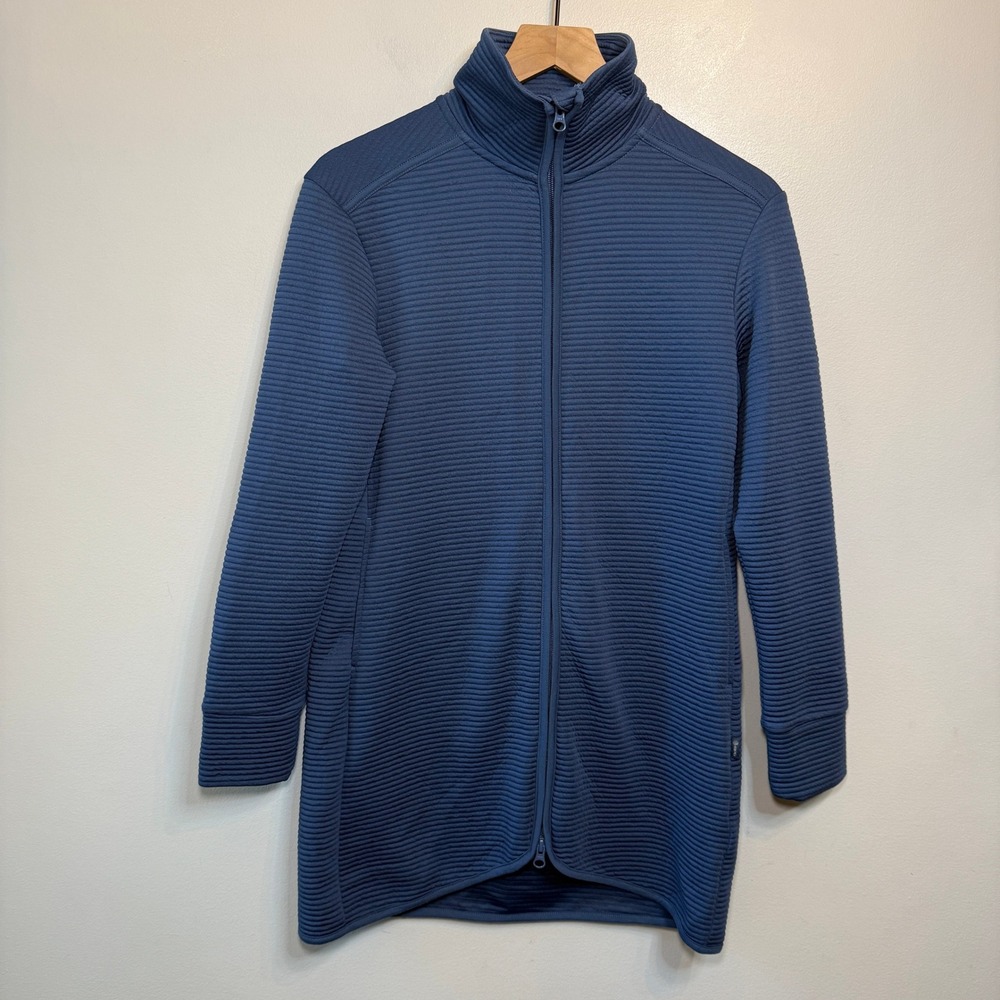 MPG Mondetta Performance Gear Women's Navy Blue Ribbed Full Zip Jacket Size XS
